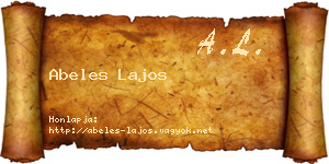 Abeles Lajos névjegykártya